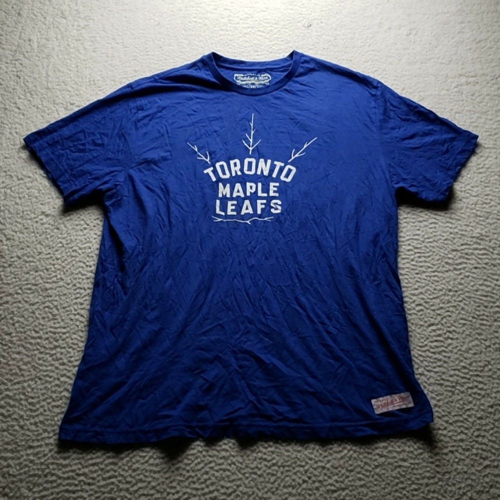 Toronto Maple Leafs Shirt Mens 3XL Blue NHL Hockey Mitchell Ness T-Shirt Tee